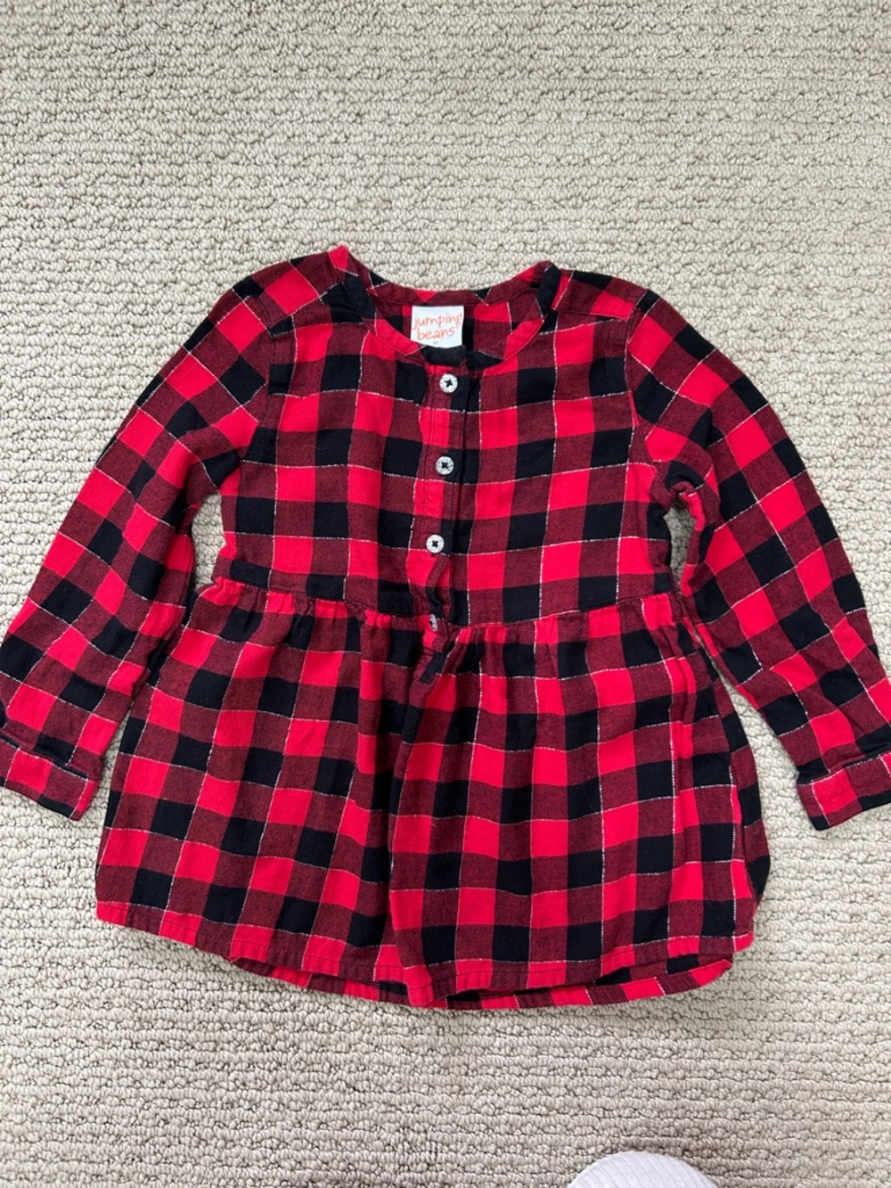 jumping beans Red & Black Buffalo Plaid Baby Dress